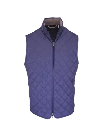 Peter Millar Essex Quilted High-neck Gilet In Blue