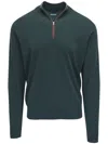 Peter Millar Men's Breaker Birdseye Quarter-zip Sweater In Green