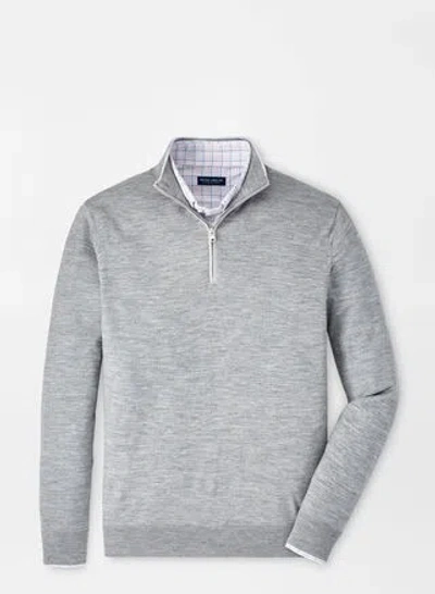 Peter Millar Excursionist Flex Quarter-zip Jumper In Gale Grey