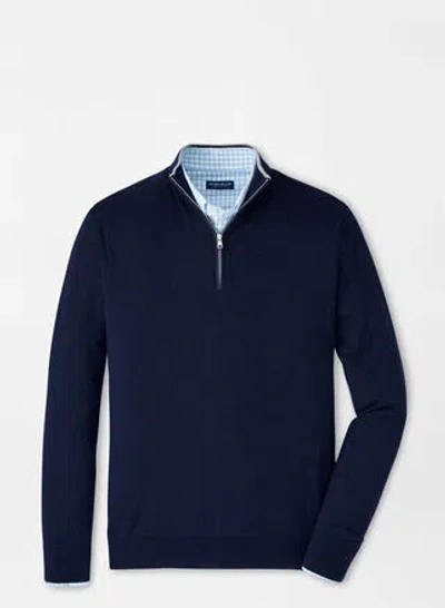 Peter Millar Excursionist Flex Quarter-zip Jumper In Navy