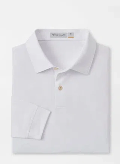 Peter Millar Featherweight Long-sleeve Polo In White