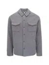 Peter Millar Flap-pocket Collared Jacket In Gray