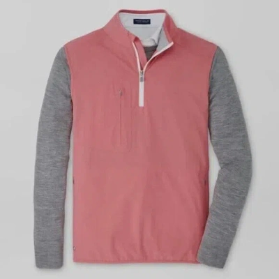 Pre-owned Peter Millar Flex Performance Half Zip Golf Vest Pink Large Coral Pear $200