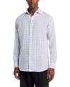Peter Millar Frisbee Linen Sport Shirt In Blue
