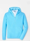 Peter Millar Grid Performance Half-zip Hoodie In Maya Blue