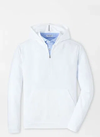 Peter Millar Grid Performance Half-zip Hoodie In White