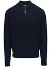 Peter Millar Half-zip Textured Sweater In Blue