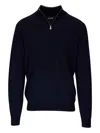 Peter Millar Half-zip Sweater In Black