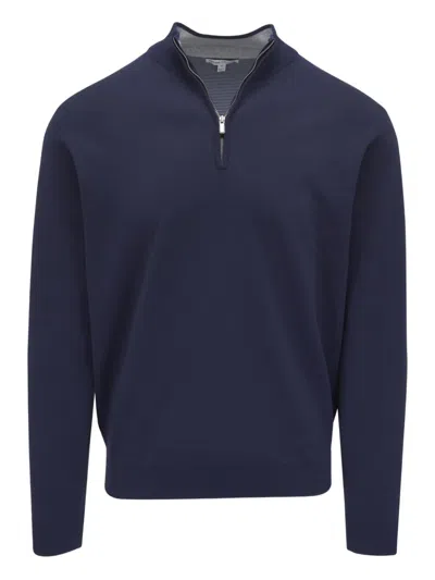 Peter Millar Half-zip Sweater In Blue
