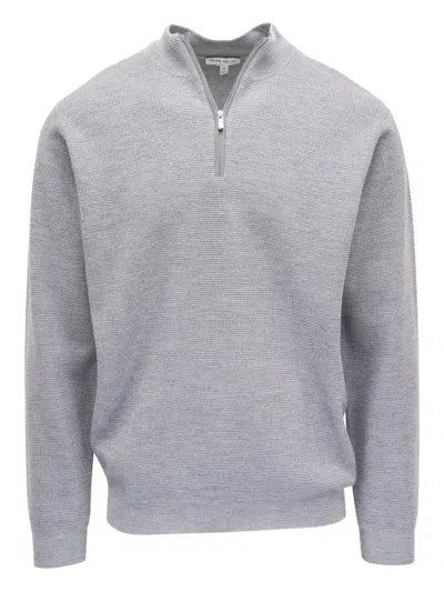 Peter Millar Half-zip Sweater In Gray