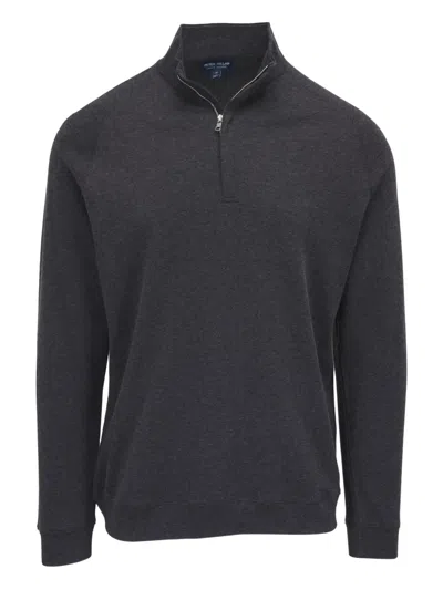 Peter Millar Half-zip Sweatshirt In Black