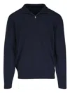 Peter Millar Half-zip Textured Sweater In Blue