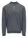 Peter Millar Half-zip Textured Sweater In Gray