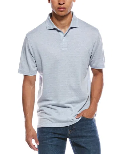 Peter Millar Harris Herringbone Knit Polo Shirt In Blue