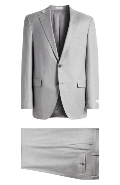 Peter Millar Heathered Wool Suit In Light Grey