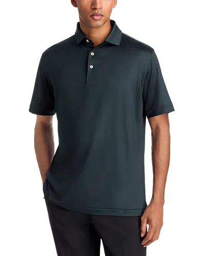 Peter Millar Herringbone Performance Jersey Relaxed Fit Polo In Green