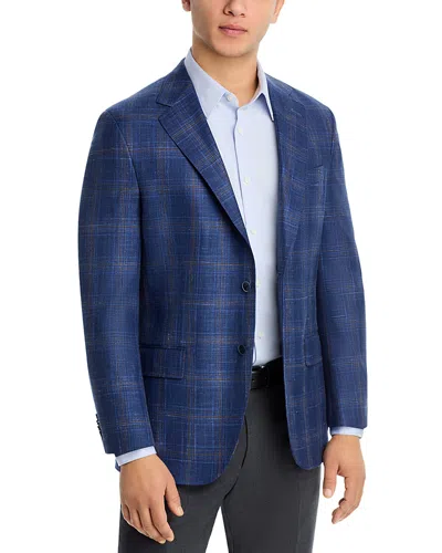 Peter Millar Hyperlight Plaid Regular Fit Soft Jacket In Blue