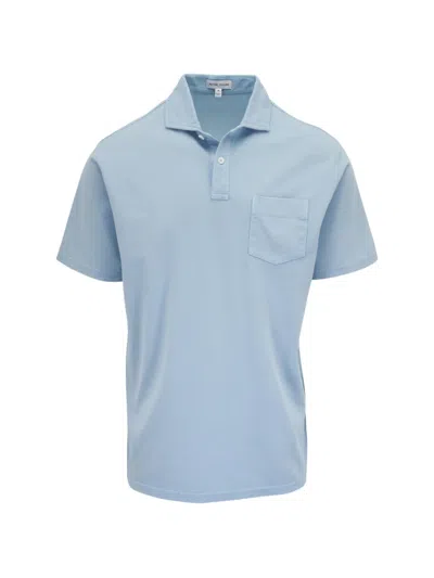 Peter Millar Knit-texture Short-sleeved Polo Shirt In Blue