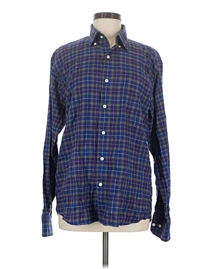 Pre-owned Peter Millar Long Sleeve Button Down Shirt In Blue