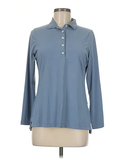 Pre-owned Peter Millar Long Sleeve Polo Shirt In Blue