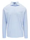 Peter Millar Long-sleeved Pocket Polo Shirt In Blue