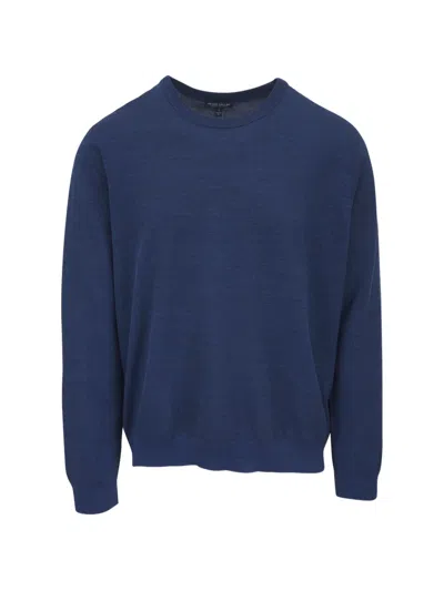Peter Millar Long-sleeve Crew Neck Sweater In Blue