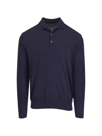 Peter Millar Long-sleeve Polo Shirt In Blue