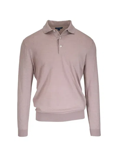 Peter Millar Long-sleeve Polo Shirt In Pink