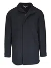 Peter Millar Madison Zip-fastening Wool Coat In Black