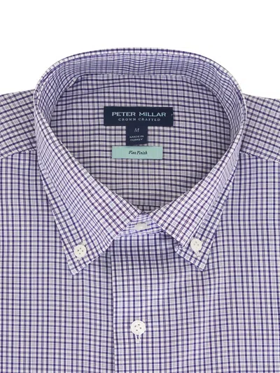 Peter Millar Marco Purple Fig Plaid Shirt In Blue