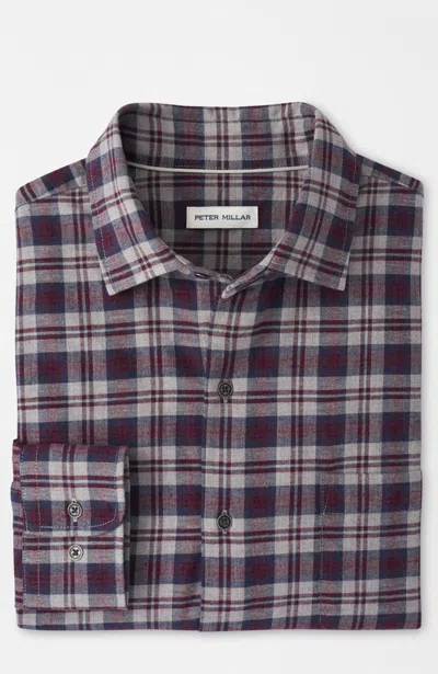 Peter Millar Maywood Cotton Sport Shirt In Gale Gry In Multi