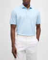 Peter Millar Men's Albatross Pique Polo Shirt In Blue Frost