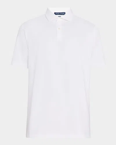 Peter Millar Men's Albatross Slim Pique Polo Shirt In White