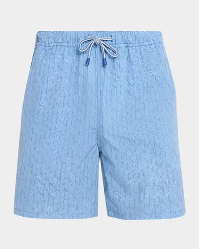 Peter Millar Men & Apos;s Clifton Swim Trunks In Burgundy
