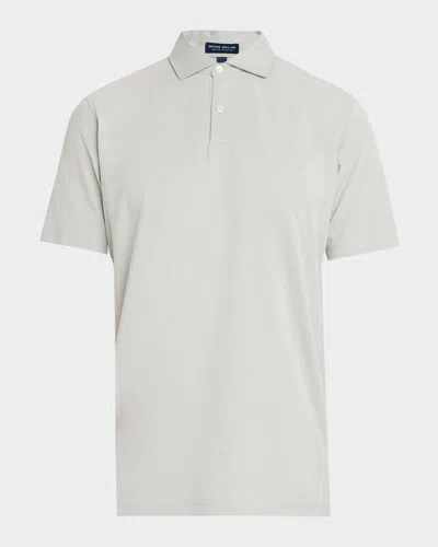 Peter Millar Men & Apos;s Crown Crafted Albatross Cotton-blend Pique Polo Shirt In Gray