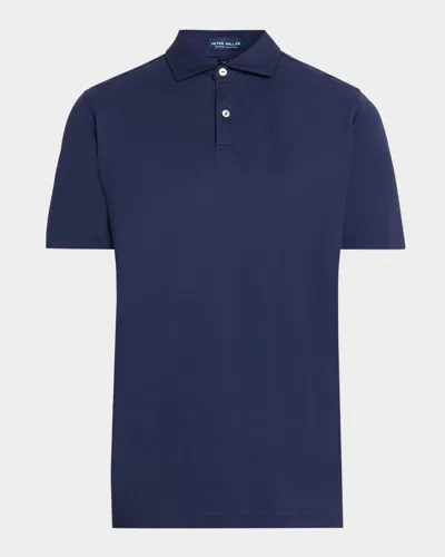 Peter Millar Men & Apos;s Crown Crafted Albatross Cotton-blend Pique Polo Shirt In Blue