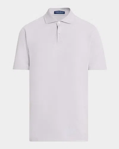 Peter Millar Men & Apos;s Crown Crafted Albatross Cotton-blend Pique Polo Shirt In White