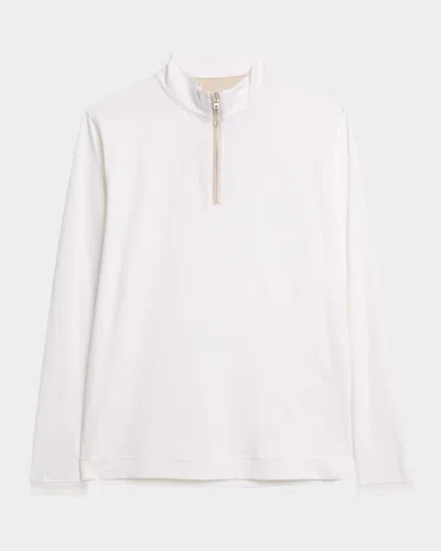 Peter Millar Men & Apos;s Crown Crafted Albatross Cotton-blend Pique Quarter-zip In Neutral