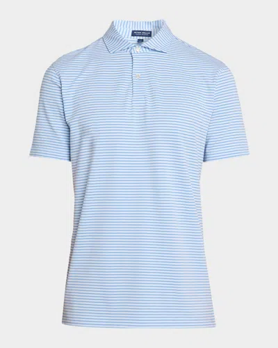 Peter Millar Men & Apos;s Crown Crafted Albatross Stripe Pique Polo Shirt In Blue