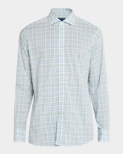 Peter Millar Men & Apos;s Crown Plaid Cotton Sport Shirt In Light Willow
