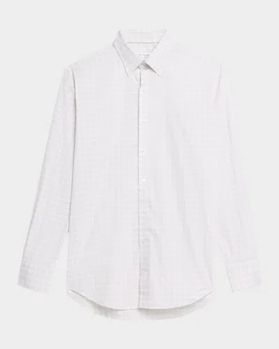 Peter Millar Men & Apos;s Douglas Crown Lite Cotton-stretch Plaid Sport Shirt In White