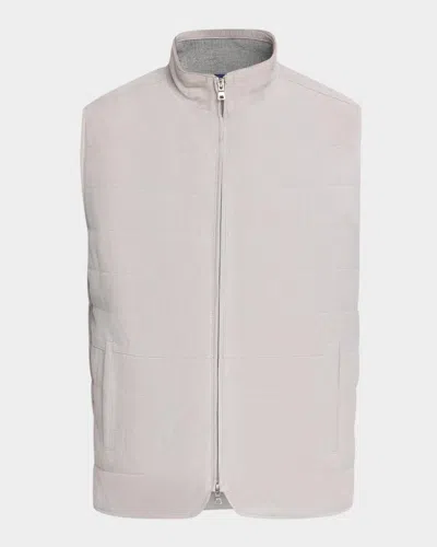 Peter Millar Men & Apos;s Featherweight-lined Suede Vest In Neutral
