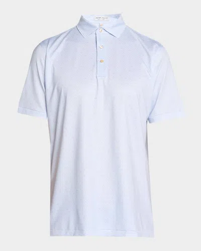 Peter Millar Men & Apos;s Geo Skull Performance Jersey Polo Shirt In Blue