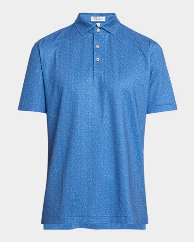 Peter Millar Men & Apos;s Negroni Performance Jersey Polo Shirt In Blue