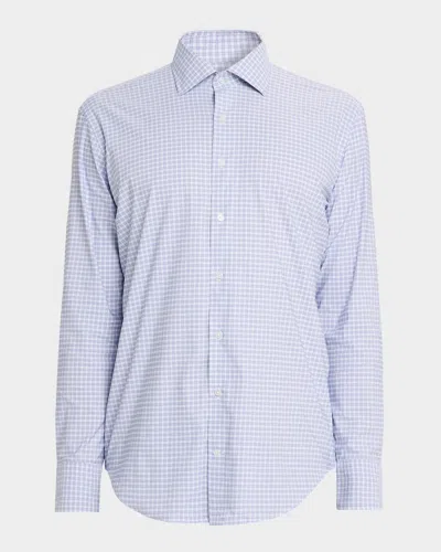 Peter Millar Men & Apos;s Phillip Performance Twill Check Sport Shirt In Gold