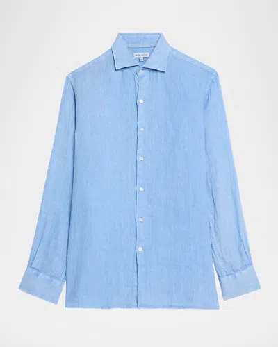 Peter Millar Men & Apos;s Shoreside Linen Button-down Shirt In Blue