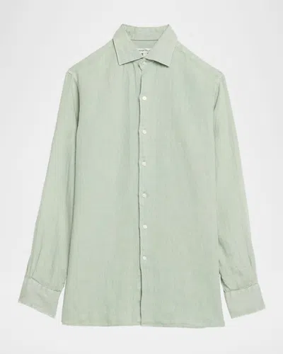 Peter Millar Men & Apos;s Shoreside Linen Button-down Shirt In Green