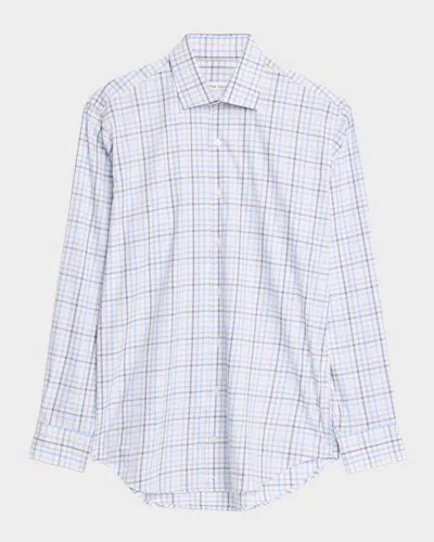 Peter Millar Warren Crown Long Sleeve Button Front Shirt In Blue