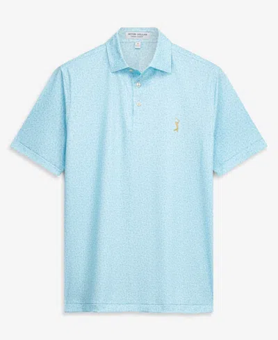 Peter Millar Men's Aqua The Players Jellyfish Performance Jersey Polo Shirt In Blue