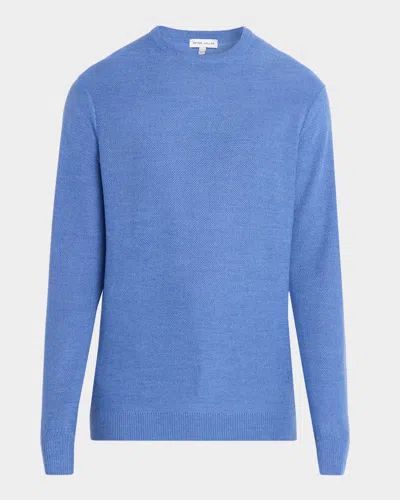 Peter Millar Men's Autumn Crest Honeycomb Crewneck Sweater In Blue